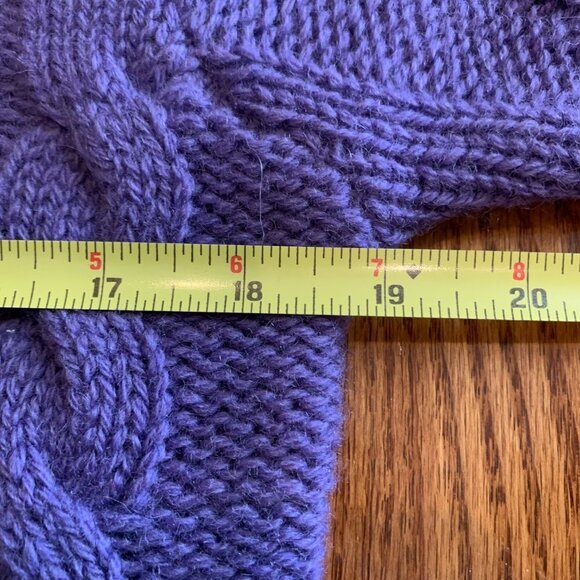 Brooks Brothers Cable Knit Shetland Wool Vintage Sweater Size Medium Purple - Picture 11 of 16